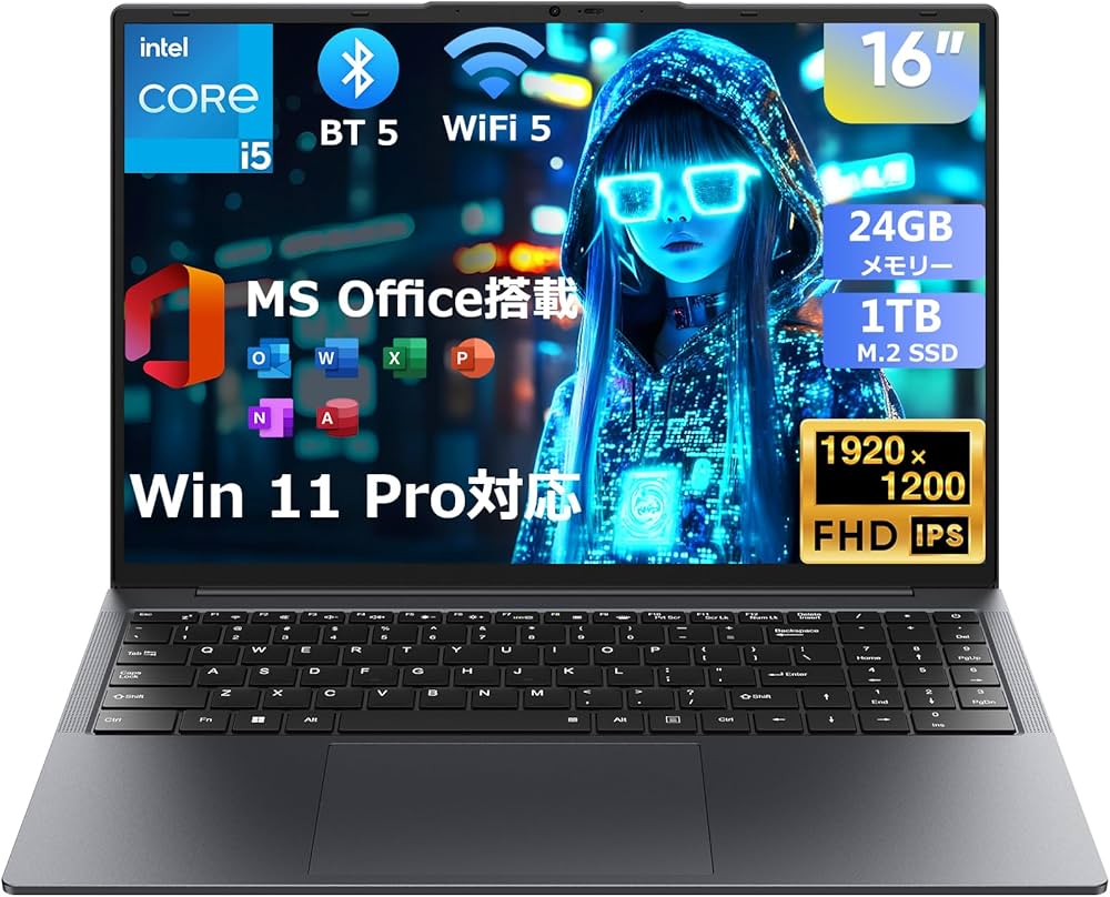 Eyy ノートPC Office2024 16型i5/16GB/512GB US Amazon.co.jp: Eyy ノートパソコン Office 搭載 16.0型 インテル Core